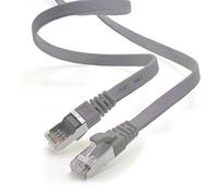 Cable Ethernet LAN CAT.7, RJ45, 10 Gbit/s, plano, compatible con Cat.5, Cat.5e y Cat.6 gris - 1 unidad 0,25 m