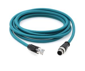 Cable Ethernet M12 A-Coded de 8 pines, recto, macho, a RJ45, 2 m, blindado, compatible con PLC Cognex In-Sight 5000 7000 DMR 200 500 ISM1400