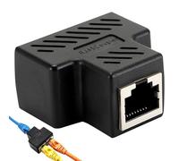 Cable Ethernet RJ45, Adaptador de Red, Acoplador RJ45, Divisor RJ45 de 1 a 2 Puertos, Conector Doble RJ45 de 2 Piezas, Doble Toma Ethernet para Cat5, Cat5e, Cat6, Cat7