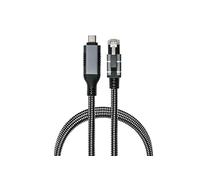 Cable Ethernet USB-C Macho a RJ45 con Protector de Pasador, Revestimiento Textil, Adaptador LAN de 1 gigabit sin Controlador, para Ordenador portátil, Tablet y Smartphone, Antracita, 1,5 m