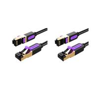 Cable Ethernet Vention RJ 45 Cat7, cable LAN STP RJ45, cable de red for Cat6, cable de conexión compatible for enrutador, cable Ethernet Cat7(2Pack-Black Round,3m)