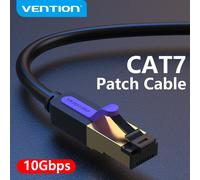 Cable Ethernet Vention RJ 45 Cat7 Lan Cable de red STP RJ45 para Cable de conexión Compatible con Cat6 para enrutador Cable Ethernet Cat8 CAT.8 Round Black