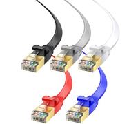 Cable Ethernet y cable de red Cat7 de 100 pies, paquete de 5 cables de Internet LAN plana Easy-Hide, compatible con cable de conexión Cat6 Cat6e Cat5 Cat5e Ethernet multicolor