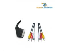 Cable Euroconector Metalico - 6 Rca Dorado 1.5M. (Alta Calidad)