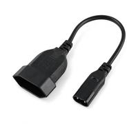 Cable Extensión Alimentación Europeo IEC320 C8, Extensor Corriente C8 30cm CEE7/16R, Enchufe Europlug de 2 Pines para Portátil, Impresora, TV, Radio, Proyector, Consola, Audio y Equipos Electrónicos