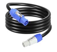 Cable Extensión Alimentación PowerCon 3 Polos NAC3MPA a NAC3FCA/B, 2,5mm² 13AWG 2m 6,6pies para Pantallas LED, Iluminación Escénica, Audio Vídeo