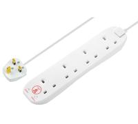 Cable Extensión Con Protección Contra Picos, 4 Tomas, 2m, Blanco - SRG4210N-MP