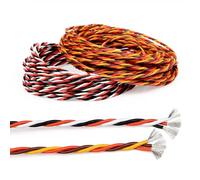 Cable Extensión Servo RC 10M Trenzado 3 Núcleos 26/22AWG Antiinterferencias | Cobre Estañado Anticorrosió, PVC Flexible, -30~80°C, Anti-interferencias,Avión Coche Barco Robótica(Brown-red orange,22AWG)
