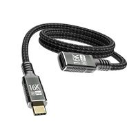 Cable extension USB 5,con alargador thunderbolt 5 1M, de carga de 240W,cable de datos de 80 Gbps,16K/8K PD3.1,USB C extender,Compatible con Thunderbolt 4/3,hub,dock,Laptops,Monitores y Smartphones.