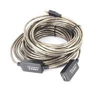 Cable extensor de 15 m, USB 2.0 tipo A macho a hembra, cable extensor negro