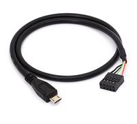 Cable extensor Dupont de 9 pines, adaptador hembra a micro USB, adaptador Dupont, micro macho a 10 pines hembra USB Dupont (50 cm/1.6 pies)