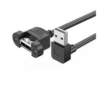 Cable extensor USB 2.0 de múltiples longitudes con montaje de tornillo de seguridad macho a hembra, conectores de transferencia de datos