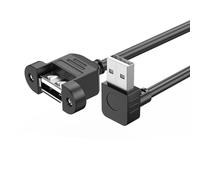 Cable extensor USB 2.0 de múltiples longitudes con montaje de tornillo de seguridad macho a hembra, conectores de transferencia de datos