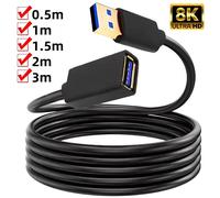 Cable extensor USB 3,0 2,0 Cable de transferencia de datos de extensión rápida 0,5/1/1,5/2/3M para Smart TV XBox One SSD PC portátil USB 3.0