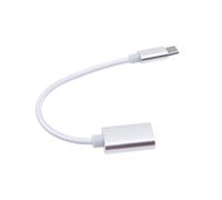 Cable extensor USB-C a USB-A, cargador de sincronización de datos OTG, color plata.