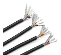 cable flexible Cable blindado de cobre de caucho de silicona suave de 2 metros, 0,3 0,5 0,75 1 1,5 2 2,5 mm cuadrados aislado flexible, cable de alta temperatura de 2 3 4 6 núcleos conector de extensi