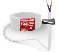 Cable flexible de 5 a 100 m H03VV-F 2 x 0,75, Pasa Cables Electricos, Color Blanco Flexible (50 m)