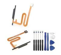 Cable flexible de botón de encendido y sensor de huellas dactilares para Samsung Galaxy A14 SM-A146U, botón de encendido lateral, cable flexible de repuesto con herramientas (negro)