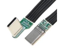 Cable flexible de silicona tipo C a tipo C con ángulos izquierdo y derecho. Opción de longitud de 8 pulgadas para cámaras y dispositivos