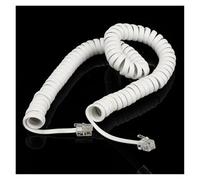 Cable for auricular telefónico de 2 m, 6 pies, modular en espiral RJ10, color negro.