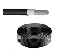 Cable Fotovoltaico Solar H1Z2Z2-K, Alambre De Cobre Estañado, Aislamiento Y Revestimiento XLPO, Baja Emisión De Humo Y Libre De Halógenos, Clasificación De 1500 V CC(100ft,10.00mm²)