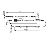 Cable, freno de servicio BOSCH 1 987 482 804