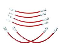 Cable freno estacionamiento Kit de línea freno acero inoxidable compatible con BMW E30, 1-6 piezas, rojo, azul y plateado(Red)