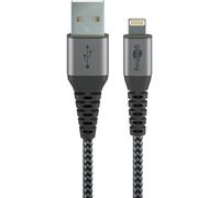 Cable Goobay Lightning a USB-A 2 m Negro Gris