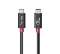 Hama | Cable USB-C Alta Velocidad (USB4 Gen4, 80 Gbit/s, 5 A, 240 W, E-Marker, Carga rápida, Doble blindaje, 1 m) Color Negro