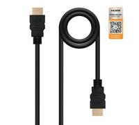 Nano Cable 10.15.3600 - Cable de alta velocidad HDMI v2.0 (4K, 60Hz, 18 Gbps, macho-macho, tipo A/M-A/M, Negro, 0,5 mts)
