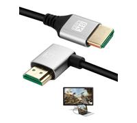 Cable HDMI 2.1 8K con 48Gbps Rotación de 90 Grados Conexión Estable y Duradera Antiinterferencias, 8K@60 Hz HDR Dinámico eARC HDCP 2.2/2.3 Compatible con Xbox PS5/PS4 Roku TV LG Samsung (2 m)