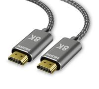 Cable HDMI 2.1 8K de 8 pies, 48 Gbps de alta velocidad 8K a 60Hz 4K a 240Hz | 8K, trenzado, ultra alta velocidad, HDR