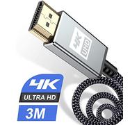 Cable HDMI 4K 3m, sweguard Cable HDMI de Alta Velocidad 2.0 Ultra 18Gbps 4K@60Hz Compatible con vídeo UHD 2160p, HD 1080p, 3D, Ethernet, HDCP 2.2 ARC, Compatible Fire TV Xbox PS3 PS4-Gris