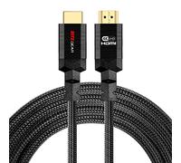 Cable HDMI 4K de 1,8 m, color negro, cable de nailon trenzado y conectores chapados en oro de 24 quilates, HDMI 2.0 de alta velocidad con Ethernet