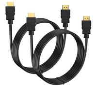 Cable HDMI 4K de 3 pies, paquete de 2, cable HDMI blindado de 3 pies para monitor de computadora 4K a 60Hz - HDCP 2.2, HDR, 3D, eARC, ARC y CL3 | para TV, laptop, monitor, PS5, PS4, Xbox One, Fire TV