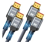 Cable HDMI 8K 2.1 10FT/3M 2-Pack, 48Gbps, Nylon Trenzado, Compatible con Laptop, Monitor, Roku TV, HDR10,
