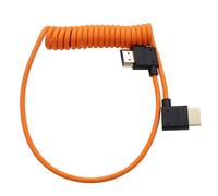 Cable HDMI 8K 4K 60p HangTon para Atomos Ninja V Shinobi Ultra, Canon Nikon Sony Lumix Fujifilm Blackmagic ZCAM Portkeys FEELWORLD Andycine Gorga SmallHD Gimbal, Ángulo Derecho Izquierdo, 50 cm