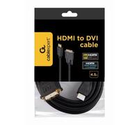 Cable HDMI a DVI-D 5m Gembird Macho/Macho Conectores Dorados Negro