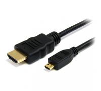 NANOCABLE 10.15.3502 - Cable Micro HDMI a HDMI V1.4 de alta velocidad/HEC, A/M-D/M, macho-macho, negro, 1.8mts