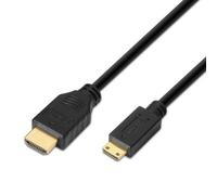 AISENS A119-0114 - Cable a Mini HDMI Alta Velocidad (HEC, 1.8 m, compatibilidad 3D y Ethernet, Apto para Full HD/Ultra HD/HD ready/3D/1080p/2160p) Color Negro