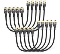 Cable HDMI corto de 1 pie, paquete de 10, 10K, 8K, cable HDMI 2.1 pequeño | Cable HDMI trenzado de ultra alta velocidad 8K a 60Hz, 4K a 120Hz, eARC, HDR10+, HDCP2.3 para interruptor HDMI/TV Box/cámara