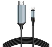 Cable HDMI de 4 m para iPhone, cable convertidor HDMI, teléfono/tableta/reproductor a televisión, cable de conexión HDMI para iOS 11, 12, 13, 14, salida de YouTube TV, HD1080P de alta definición
