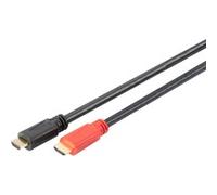 DIGITUS Cable de conexión HDMI de alta velocidad, tipo A - con amplificador de señal - 20,0m - Full HD 1080p/60Hz - compatible con TV/beamer/monitor - contactos chapados en oro - negro