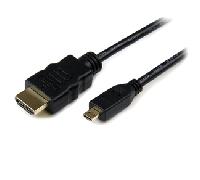 StarTech.com Cable de 1m Micro HDMI a HDMI con Ethernet - Vídeo de 4K a 30Hz - Cable Adaptador Conversor Micro HDMI Tipo D de alta velocidad a HDMI 1.4 - HDMI UHD - Macho a Macho