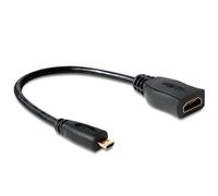 Cable HDMI DeLOCK 65391 0,23 m Conector Estándar a Micro Negro