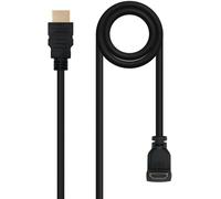 Cable HDMI HEC 90º USB-A M/M 1.8 M Negro