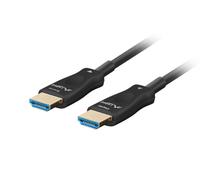 Cable óptico HDMI LANBERG - CA-HDMI-30FB-0200-BK - 20 m - Negro