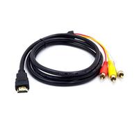 Cable HDMI Macho A 3 RCA 1.5m, de Audio y Video AV, Adaptador HDMI a AV Conectores Chapados en Oro, Compatible con Televisores, DVD, STB VHS Cámara VCR Proyectores, Transmisor de Señal Unidireccional