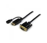 Cable hdmi - micro usb tipo b a vga startech 3m - macho - hembra - macho - negro