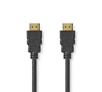 NEDIS Cable HDMI de alta velocidad - Conector HDMI - Conector HDMI - 8K@60Hz - 48 Gbps - 1.00 m - Redondo - 6.0 mm - Negro - Etiqueta
